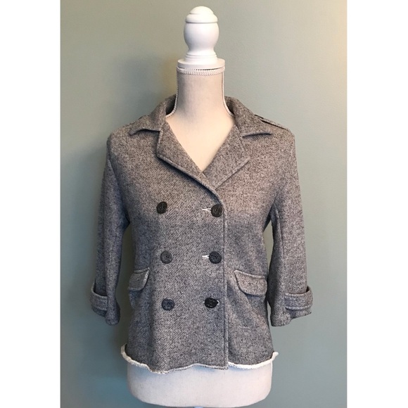 CAbi Jackets & Blazers - CAbi Shrunken Terry grey Peacoat Blazer so soft!